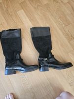 Elegant Women's Black Leather Knee-High Boots, Size 40