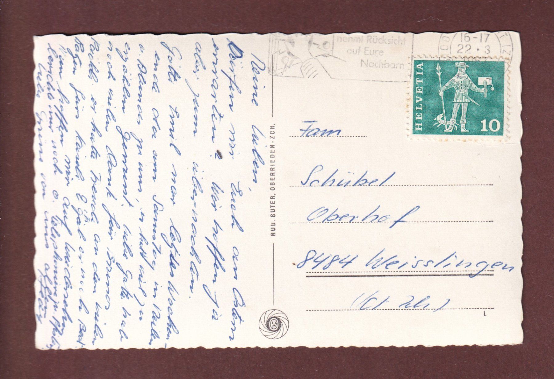 Ansichtskarten: RAPPERSWIL - 1962 – Gebraucht aus Pully von nicecards-shop 1