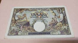 Alte Banknote: 1000 Serbische Dinar, Jahr 1942, Top Zustand