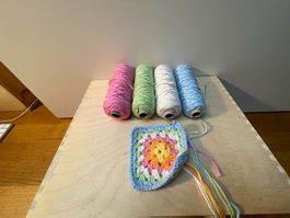 4 Garnrollen (Topflappengarn) | Garn 14 Plaetzchen