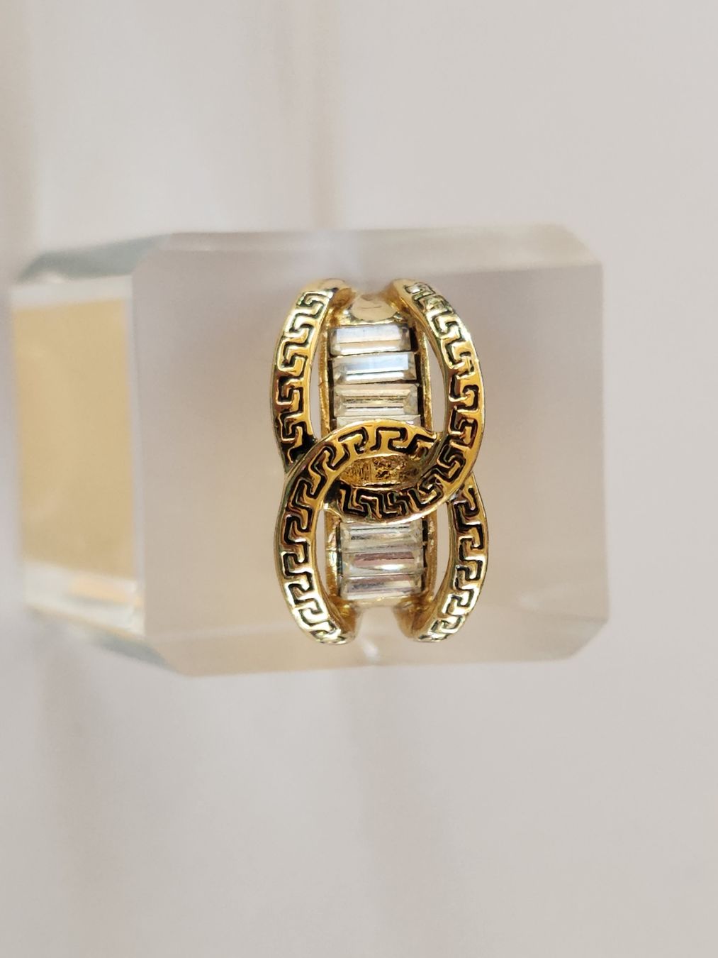 Anelli: Goldring Gr. 54-55 mit Zirkonia, Statement Ring, Vintage Loo – Usato da St. Gallen venduto da GIULESGG 2