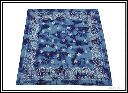Bandana / Blau - Batik mit Paisley-Muster