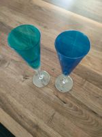 Sektgläser - 2 Stk - blau / türkis