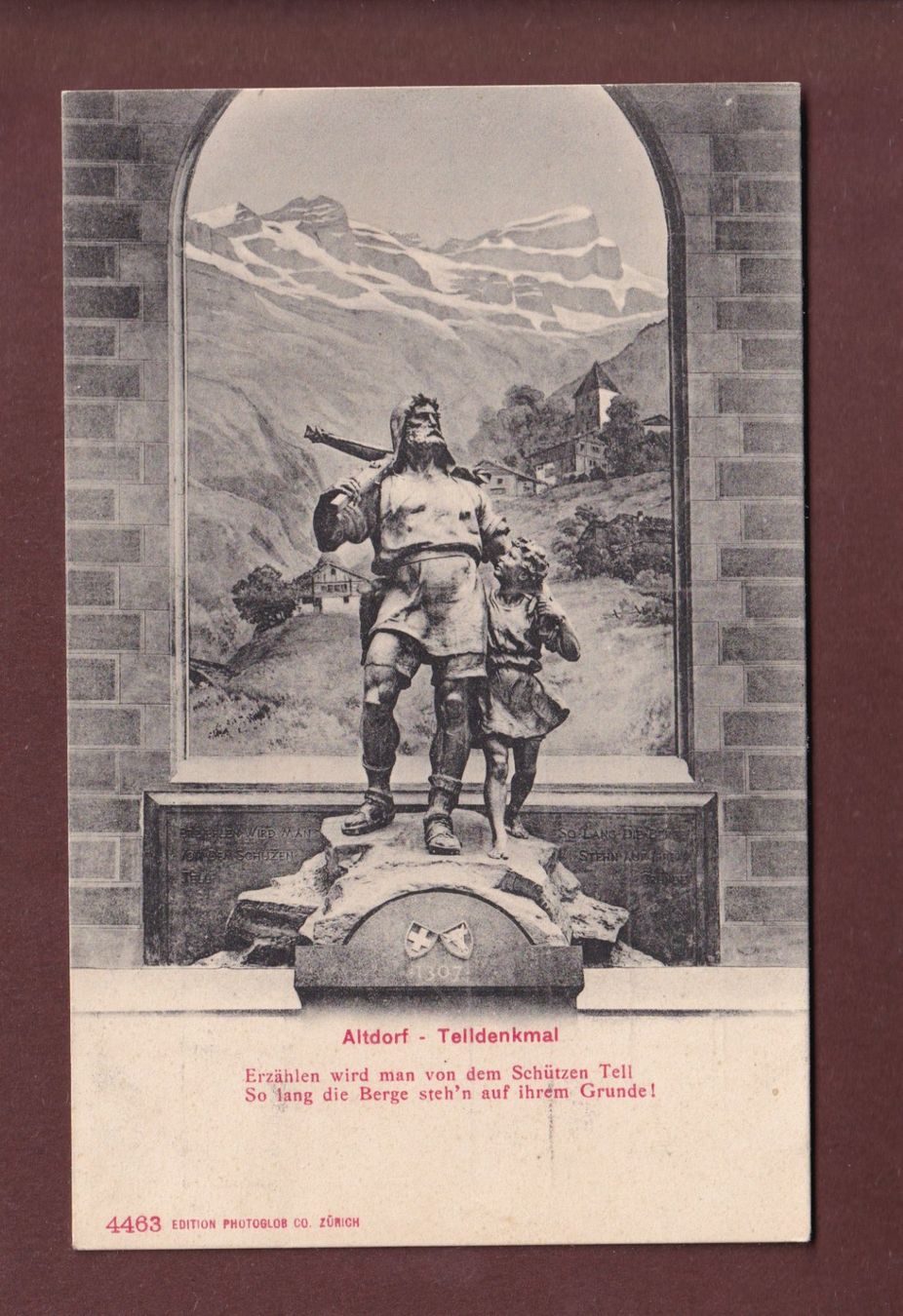 Cartoline postali: ALTDORF - Telldenkmal - 1905 – Usato da Pully venduto da nicecards-shop