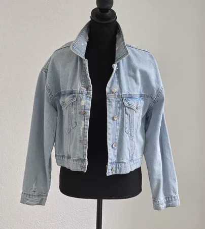 Jeansjacke Stradivarius Boxy Fit hellblau Grösse M