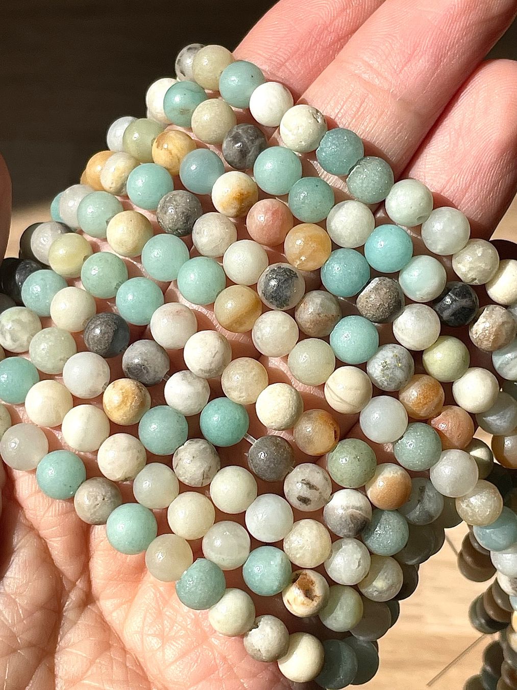 Colliers: Perlen, Strang, Amazonite, 6mm – Neuf avec emballage d'origine à Schiers par sisikristall 2