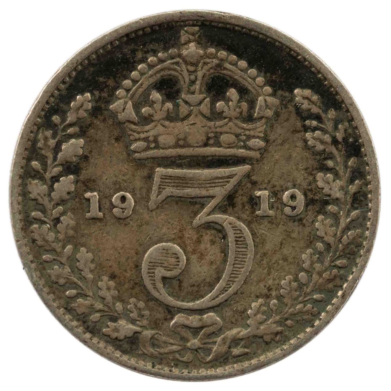 Tutti le monete: Grossbritannien 3 Pence 1919 Silber – Usato da Rotkreuz venduto da Swiss-Coins