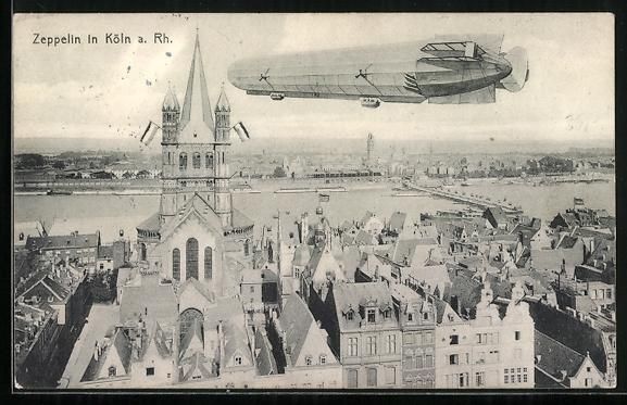 Photos & posters: Köln a. Rh., Zeppelin über der Stadt – D'occasion à Berlin par bartko-reher