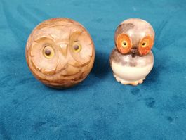Alabaster Figuren - 2 Eulen