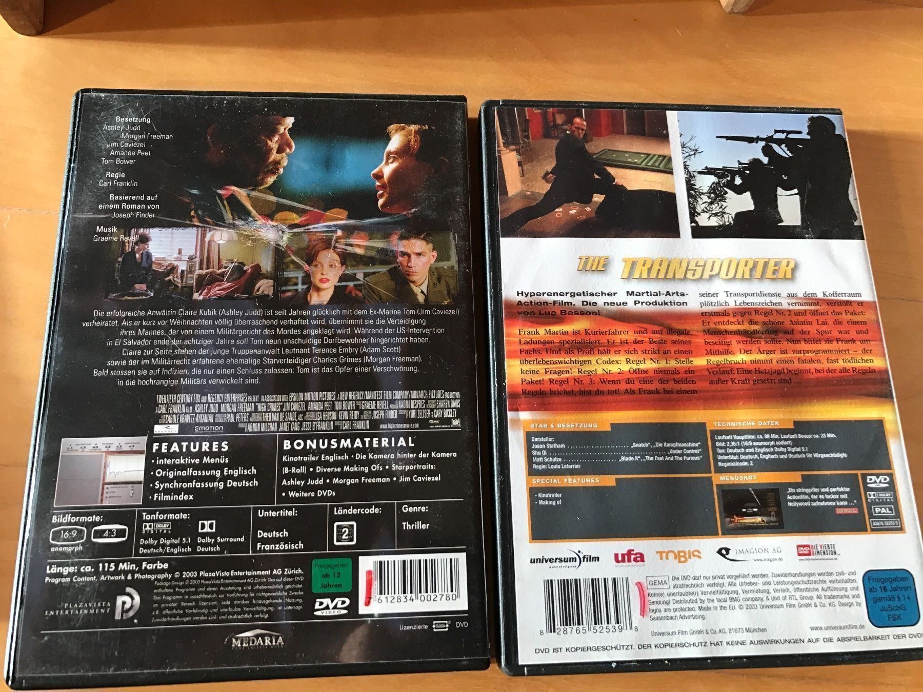 Tutti i DVDs: High Crimes, The Transporter – Usato da Schliern b. Köniz venduto da Corinu59 1