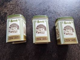 3 kleine Teedosen (leer) von Harrods