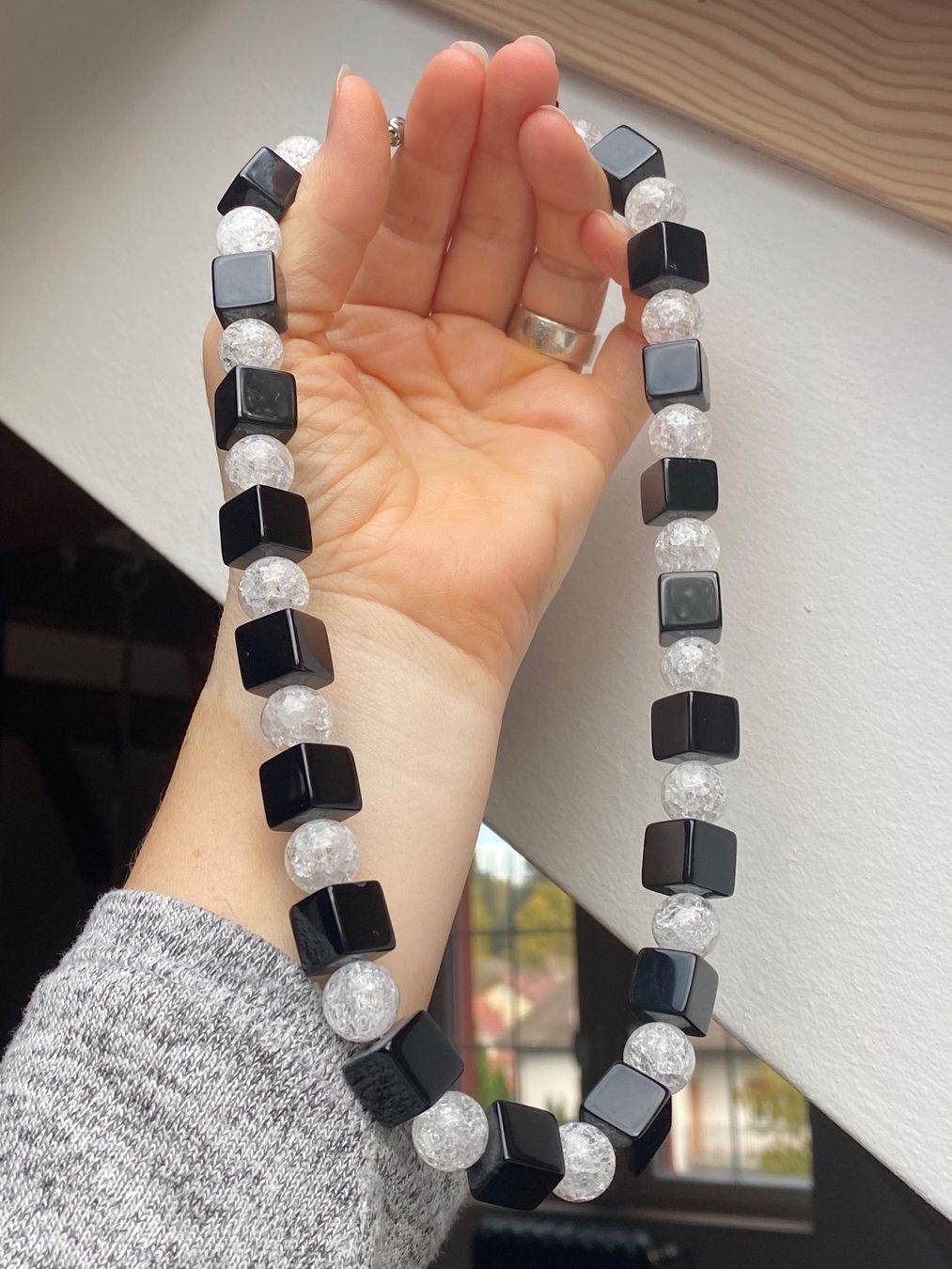 Onyx Catenine: Bergkristall, Onyx Halskette NEU – Nuovo e nell'imballaggio originale da Basel venduto da Chili007 2