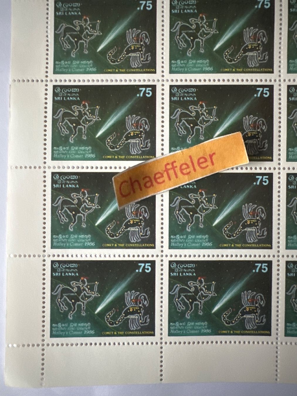 Alle Briefmarken: Briefmarken-Bogen aus Sri Lanka – Gebraucht aus Zürich von Chaeffeler 1