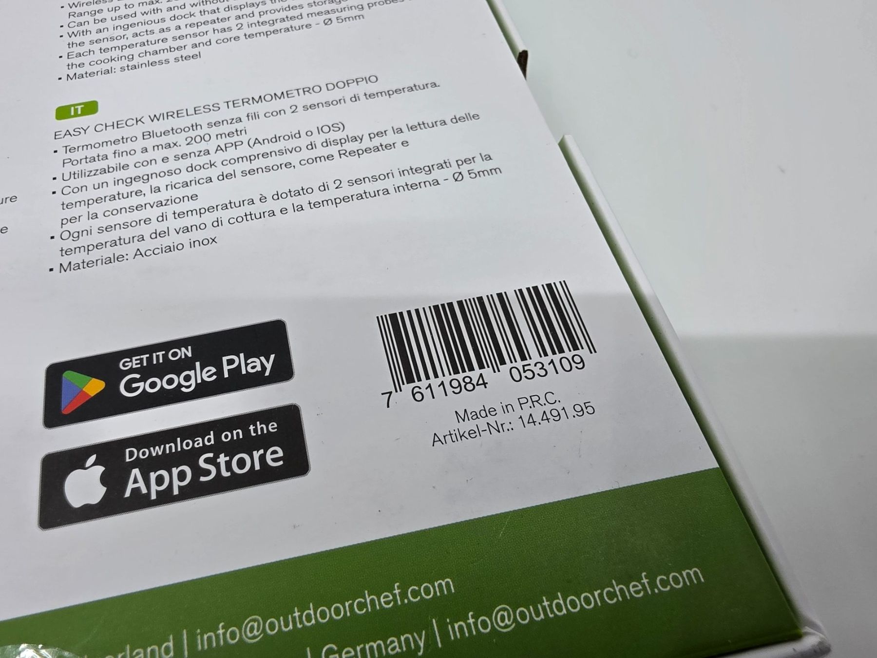 Outdoorchef Altro per la casa: Outdoorchef EASY CHECK WIRELESS THERMOMETER DUAL – Nuovo e nell'imballaggio originale da Ostermundigen venduto da filewv 3