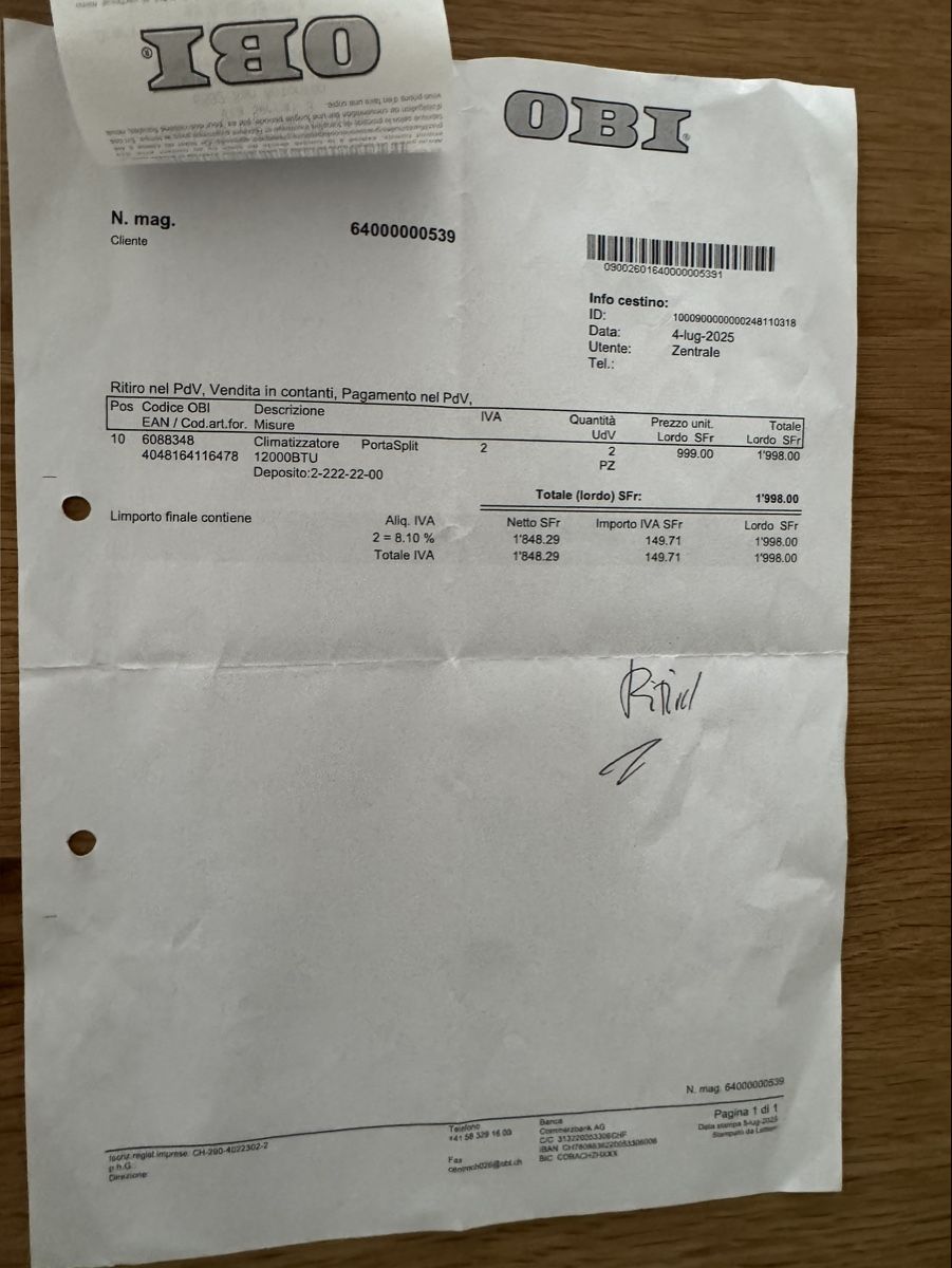 Midea Klimageräte: Klimagerät Midea Portasplit neuwertig – Gebraucht aus Biberist von etesummer 1