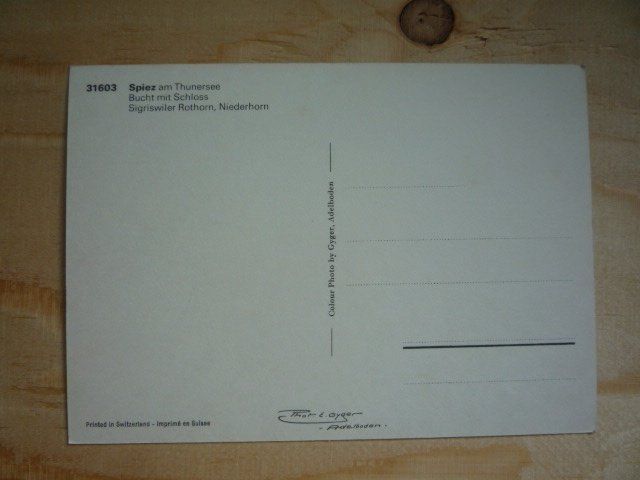 Cartoline postali: Spiez am Thunersee, 31603 – Usato da Rieden SG venduto da Brockehuesli 1