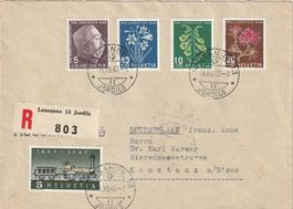Einschreibebrief von 1948 mit PJ-Satz nach Deutschland