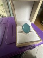 Aqua Chalcedon 925 Silber Ring