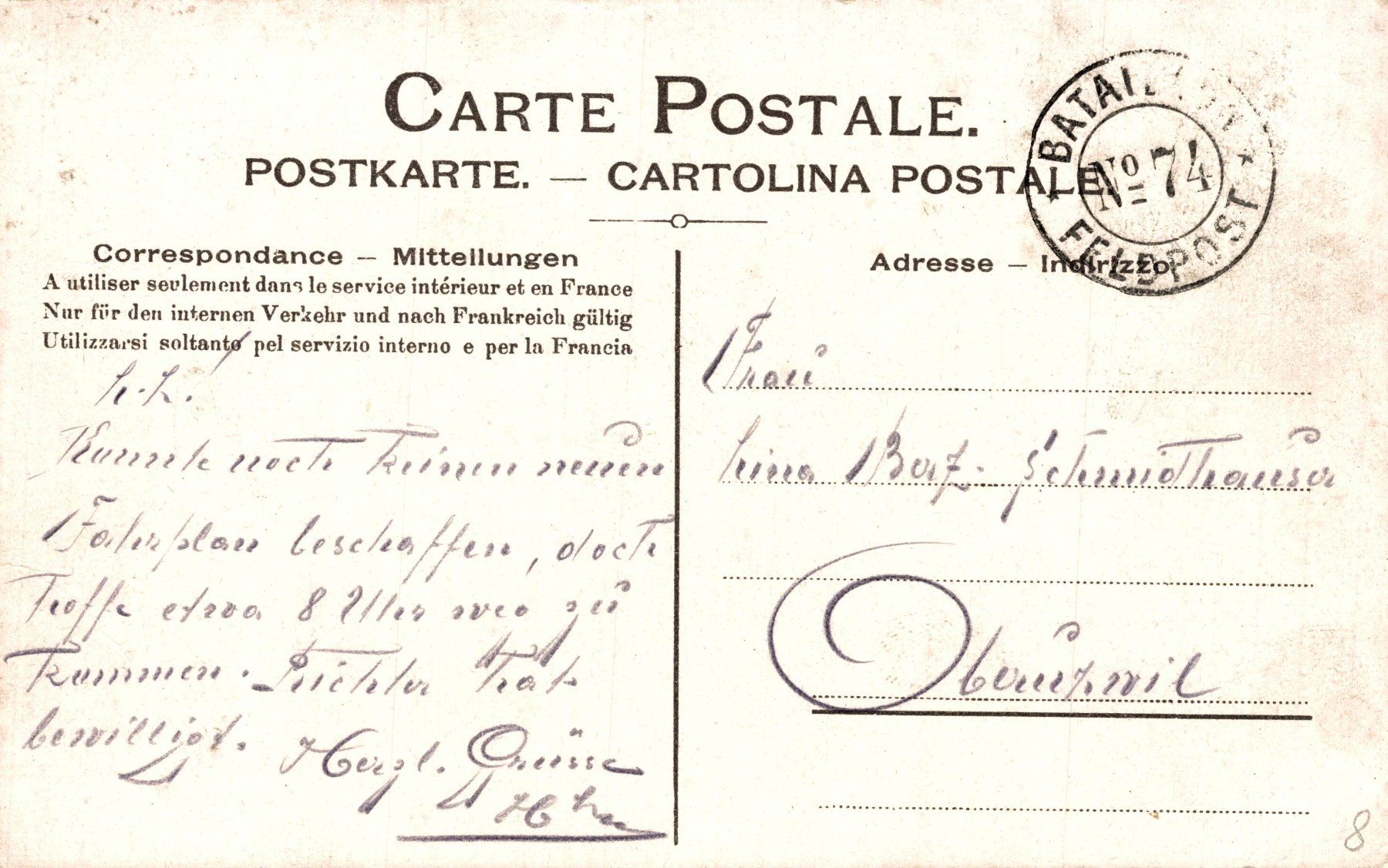 Cartoline postali: Infanterie im Wald – Usato da Bronschhofen venduto da Astore 1