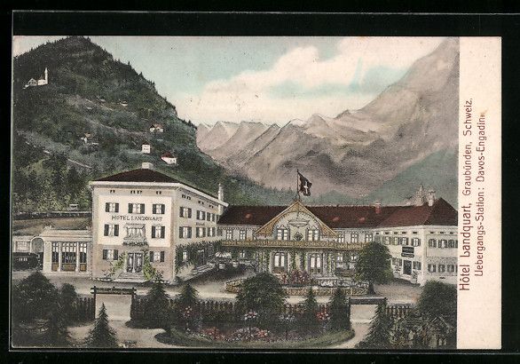 Cartes postales: Landquart, Hotel Landquart mit Bergpanor – D'occasion à Berlin par bartko-reher