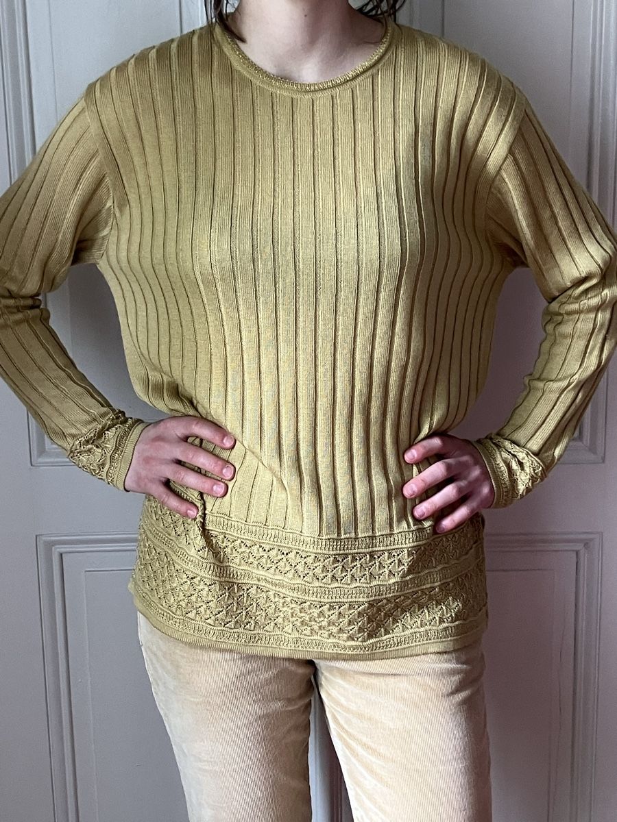 Maglioni & Felpe: Pull beige/doré vintage - TÜTSÜ – Usato da Genève venduto da sunflower.vintage 1