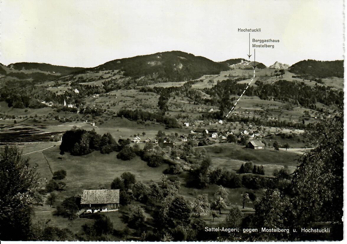 Cartoline postali: Sattel - Aegeri gegen Mostelberg – Usato da Hochdorf venduto da Ziegel-16
