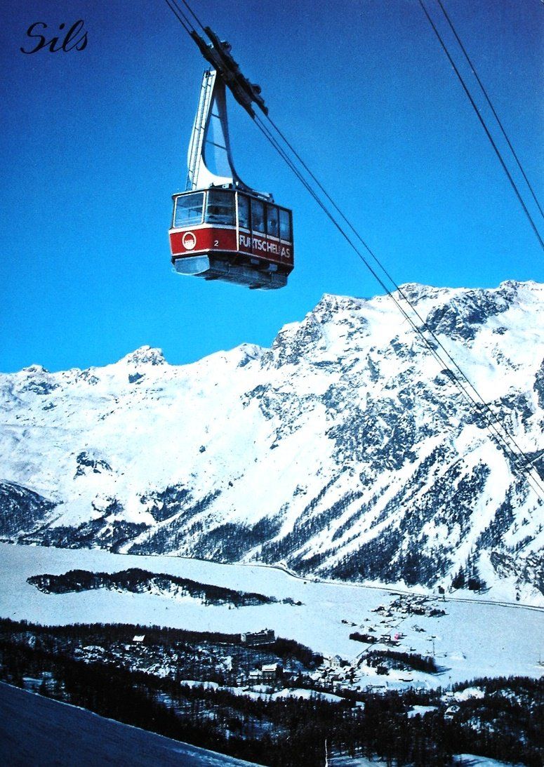 Cartoline postali: SILS Luftseilbahn Furtschellas – Usato da Jona venduto da philajona