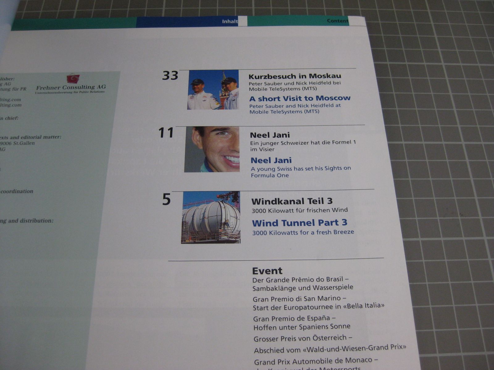 Livres: Pit Lane Sauber Petronas – D'occasion à Malters par Marosko 1