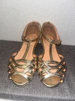 Gold wedge sandals UK 3/eur 36