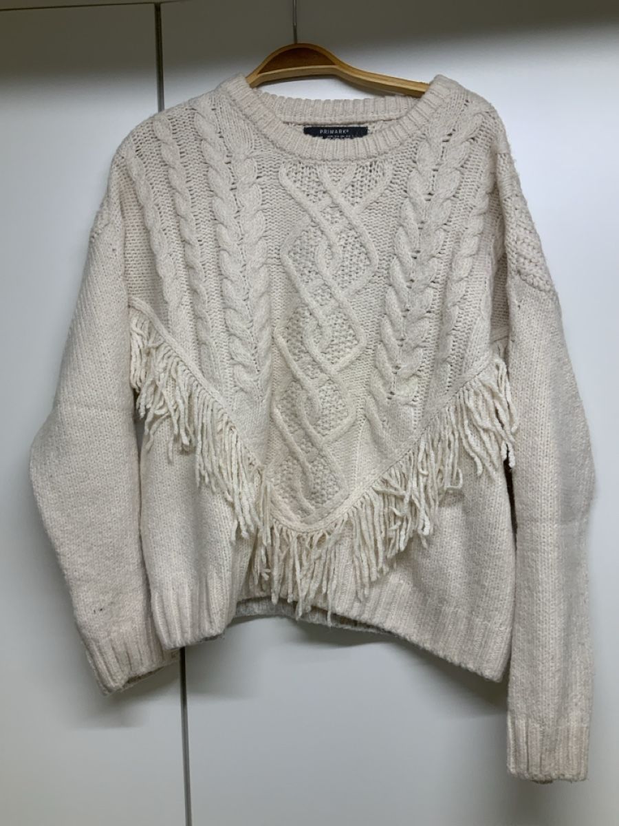 Maglioni & Felpe: Pullover Primark weiss mit Fransen Grösse M gebraucht – Usato da Wallisellen venduto da AS.TZ.