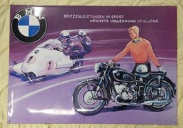 Plaque publictaire Moto "BMW & Zundapp" embossée