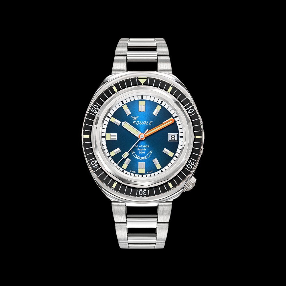 Squale Orologi: Squale 2001 Sunray Blue Auto 2001BKBL.AC – Nuovo e nell'imballaggio originale da Carouge GE venduto da Watchaser