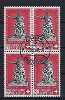 1940  Pro Patria Viererblock geänderter Sockel   15435