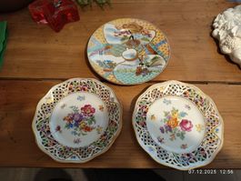 3 Teller, Wandteller, Dekorteller, Porzellan, Vintage!