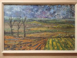 Roger Kathy, Gemälde Landschaft mit Bäumen, Sommerlandschaft