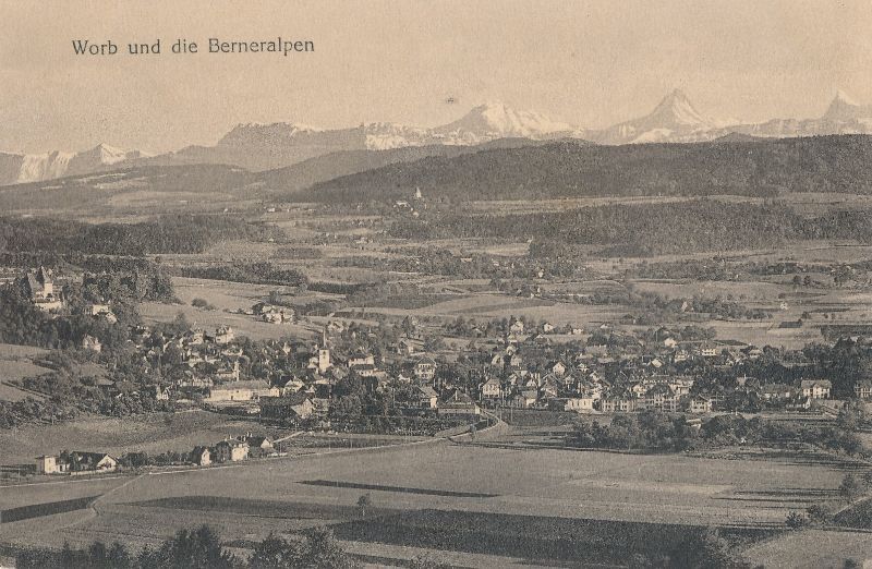 Cartoline postali: Worb und die Berner Alpen + 1925 – Usato da Emmenbrücke venduto da teestube