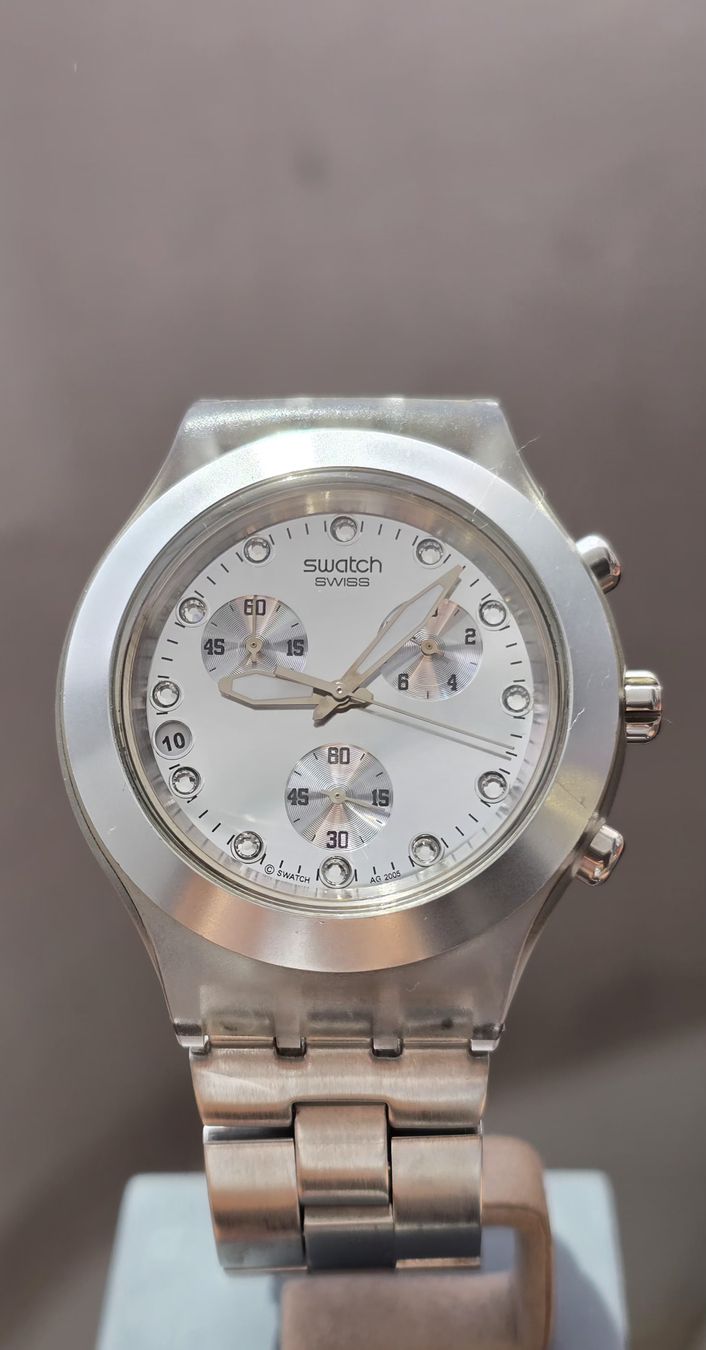 Swatch Uhren: Swatch Irony Diaphane Chronograph Date 43,1mm – Gebraucht aus Minusio von AGSuhren