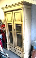 Antiker Vitrinen Bauernschrank Tannenholz