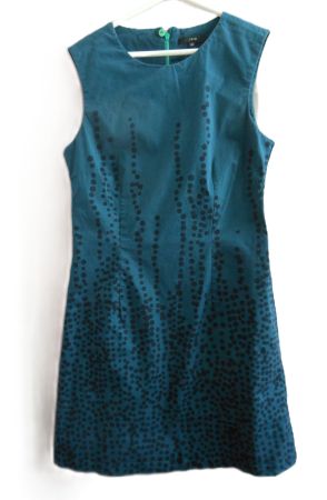 Gr. 34 ZERO Kleid kurz blau-petrol etwas Stretch Punkte