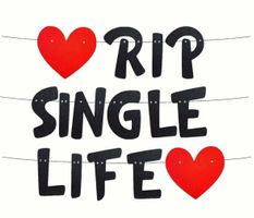 NEU RIP Single Life Deko-Banner Girlande schwarz