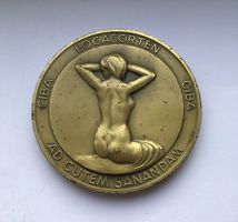 Grosse Medaille Vintage Ciba Geigy 80 mm *RAR*