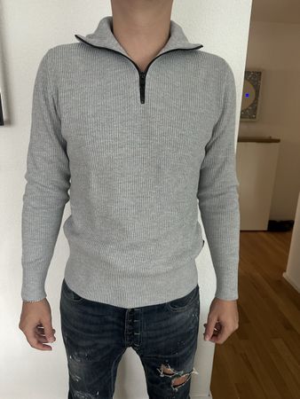 Pullover Jack and Jones Reissverschluss grau Grösse M