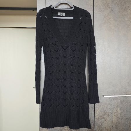 🐸 NILE STRICKKLEID L ALPAKA & LEINEN KLEID LONG PULLOVER