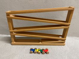 Karo Kugelbahn aus Holz, inkl. Wagen (Chügelibahn)