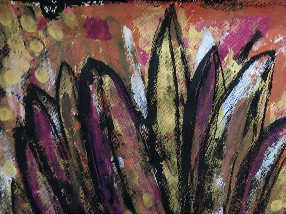 Gemälde: Gemälde „Sunset-flower“ 50/70cm – Neu und originalverpackt aus Frauenkappelen von MissCadillac 3