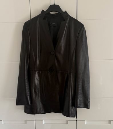 Lederjacke A-K-R-I-S schwarz Grösse D 38