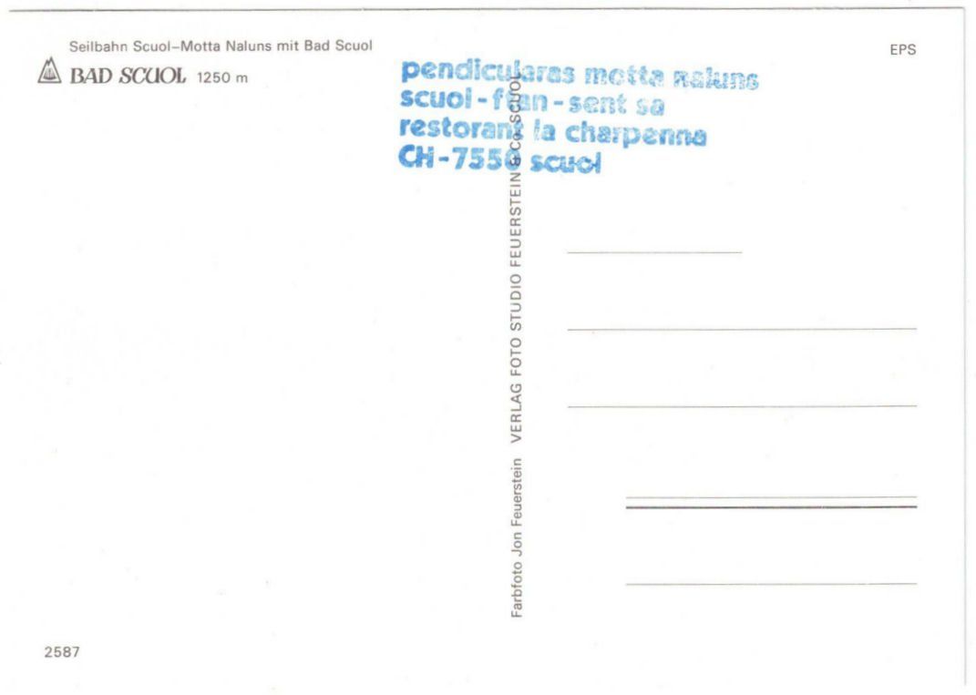 Cartoline postali: Scuol - Gondelbahn Motta Naluns – Usato da Binningen venduto da Mountainrider 1