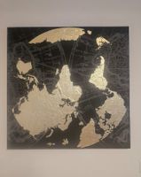 Acryl Leinwandbild Weltkarte Gold 90x90  NP CHF 352.–