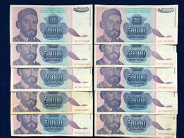 Belgrad 1993 - Jugoslawien - 10 x 50000 Dinara