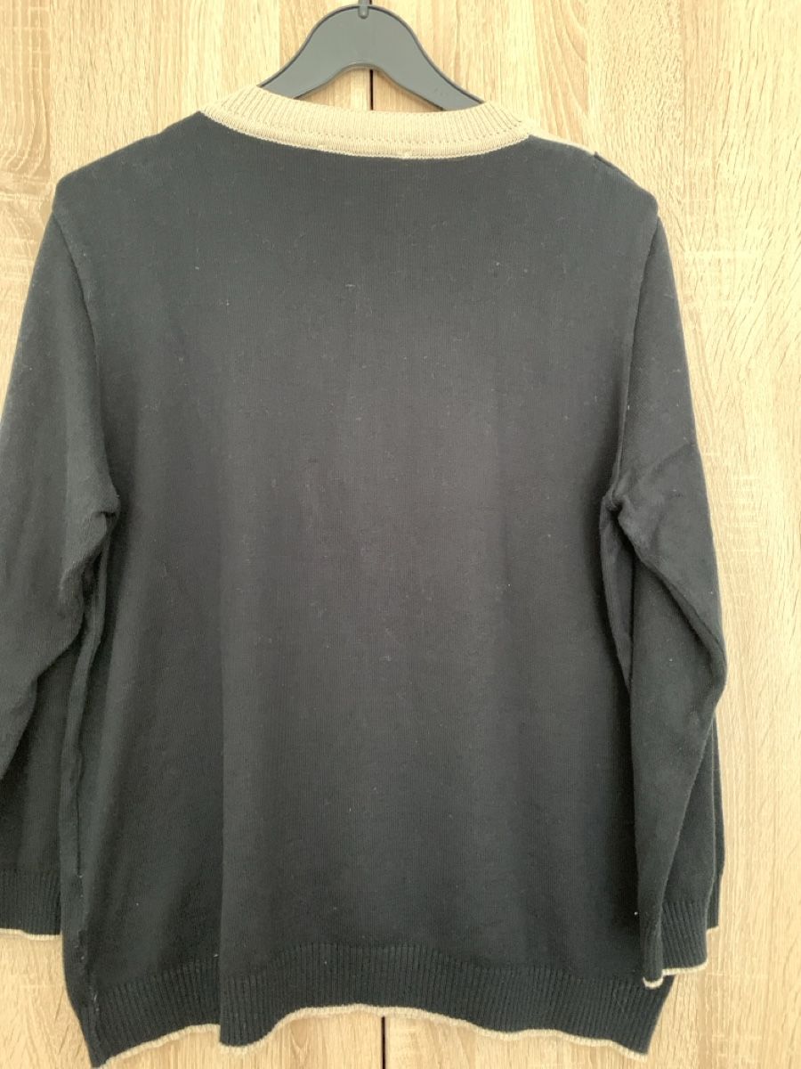 Maglioni & Felpe: Pullover Schwarz Beige mit Strass Gr L mit Blumenmuster – Usato da Nussbaumen AG venduto da brigitebardot 4